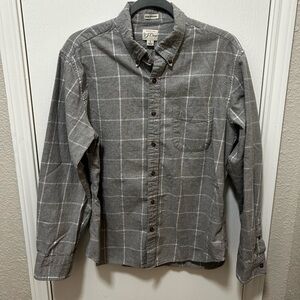 J Crew Men’s Slim Untucked Brushed Twill button up shirt size large grey&white